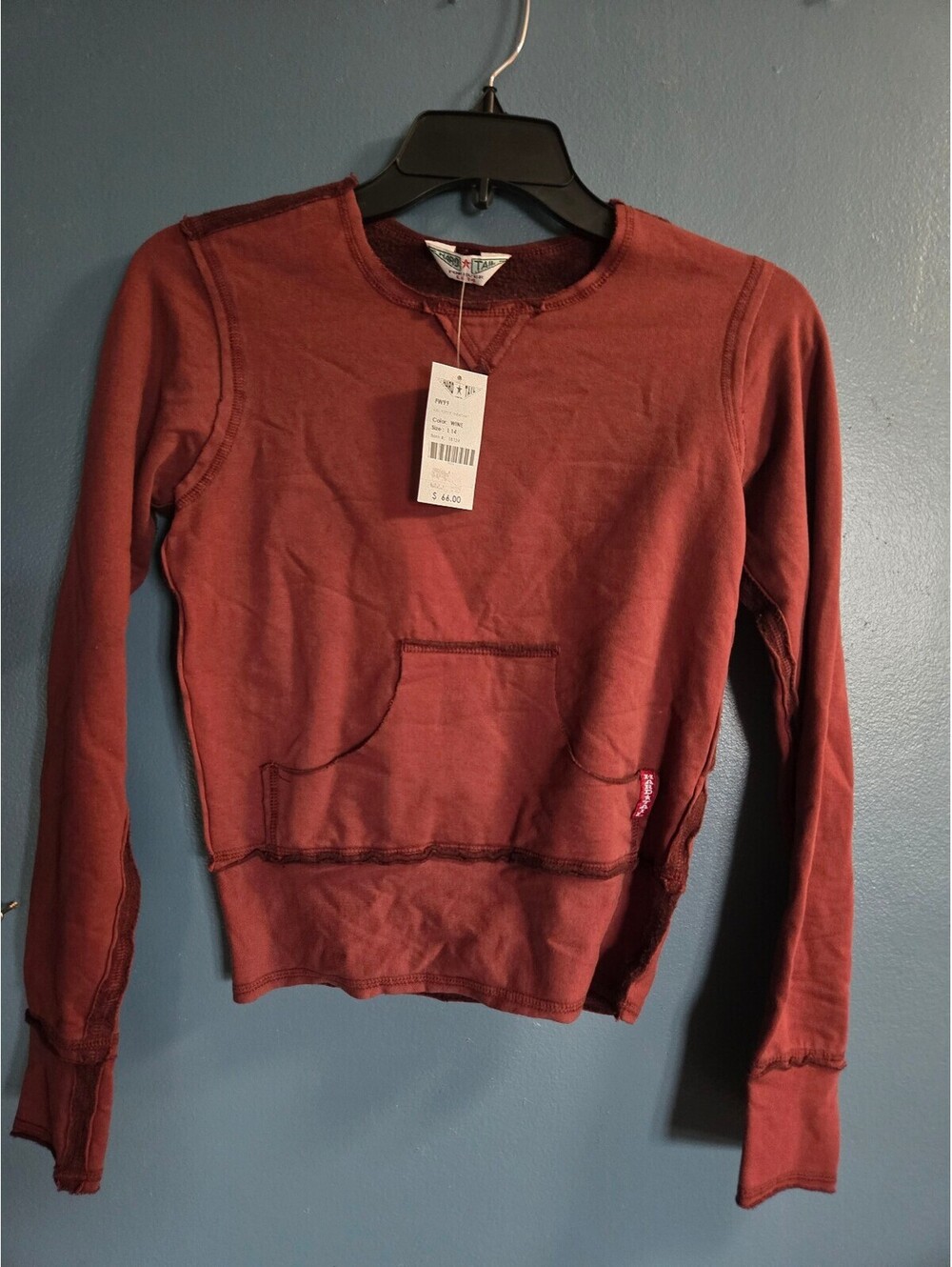 Hard Tail girls Wine Color shirt Size 14 NWT $66
